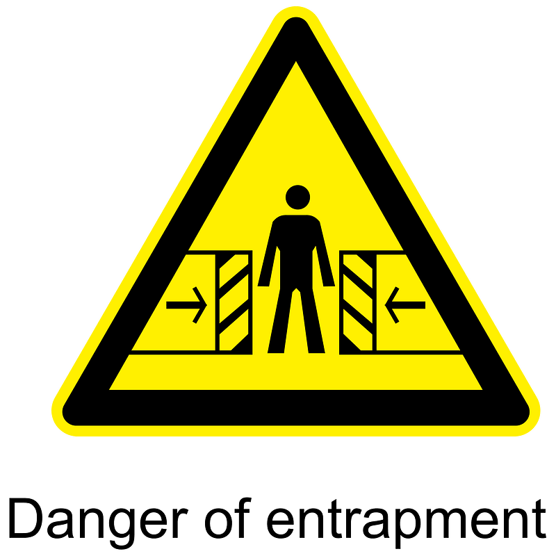 Danger of entrapment warning sign