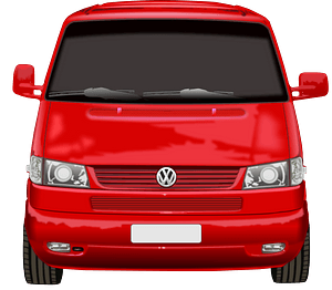 Roter VW bus T4