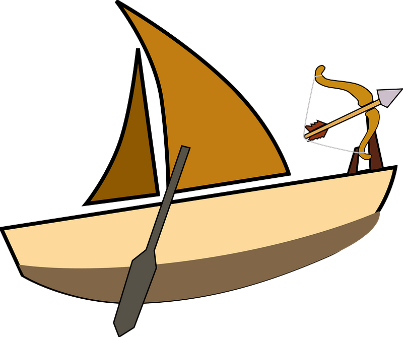 Sailboat with Bow and Arrow at the Front