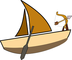 Sailboat with Bow and Arrow at the Front