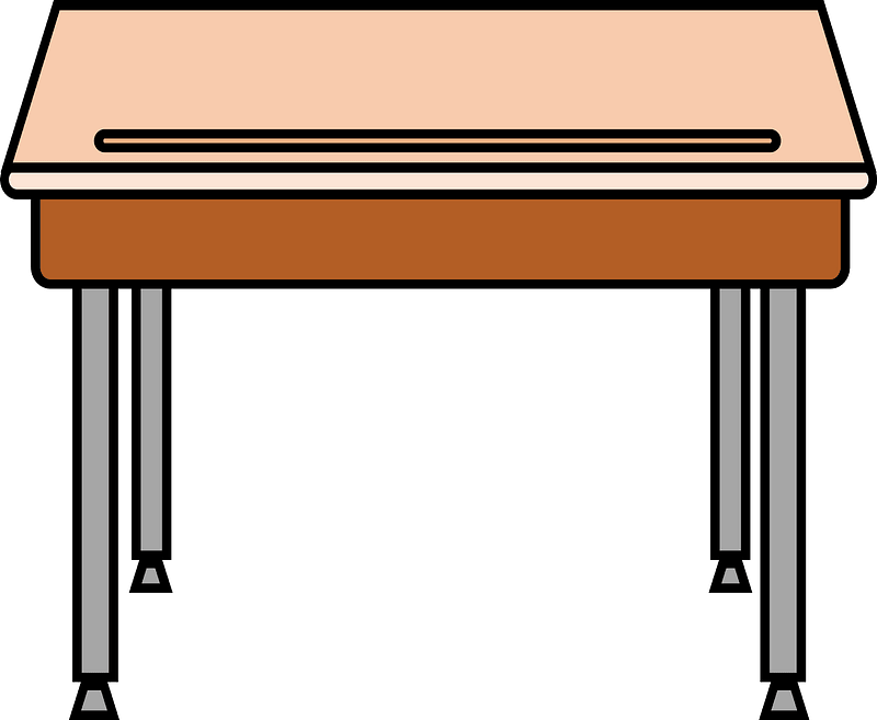 School Desk with Underside Shelf