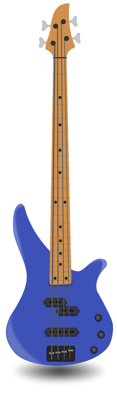 Blue Bass Guitar