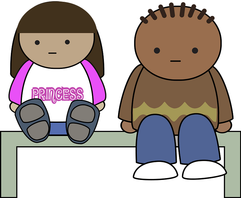 Two Kids Sitting on a Bench