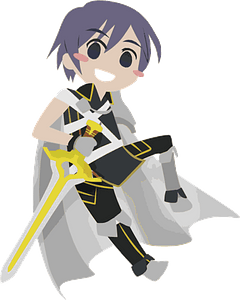 Smiling Boy Wielding Sword