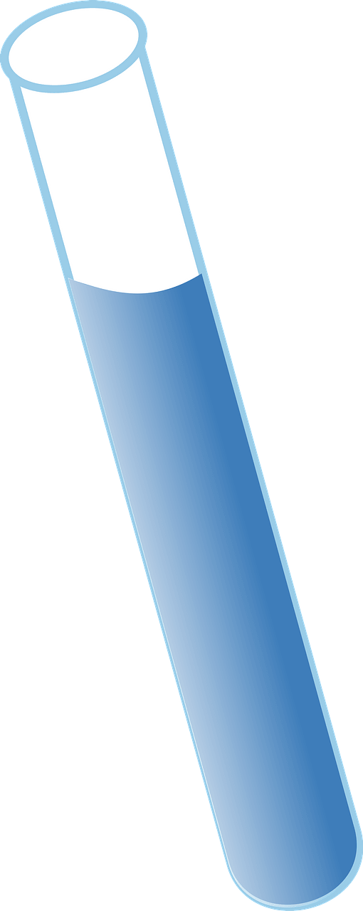Test Tube Filled with Blue Liquid