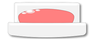 Soap Dish with Pink Bar of Soap
