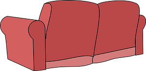 Back of a Red Sofa