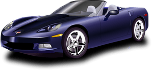 Dark Blue Corvette Convertible