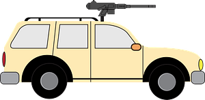 SUV with mounted gun