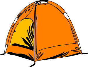 Orange Camping  tent