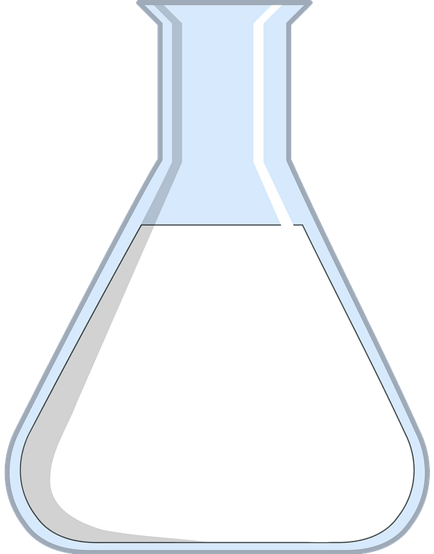 Beaker filled with white liquid