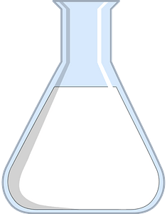 Beaker filled with white liquid