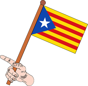 Hand with Catalonia Flag