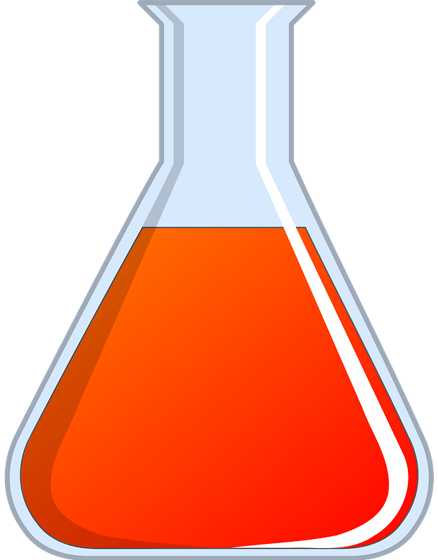 Beaker filled with red liquid