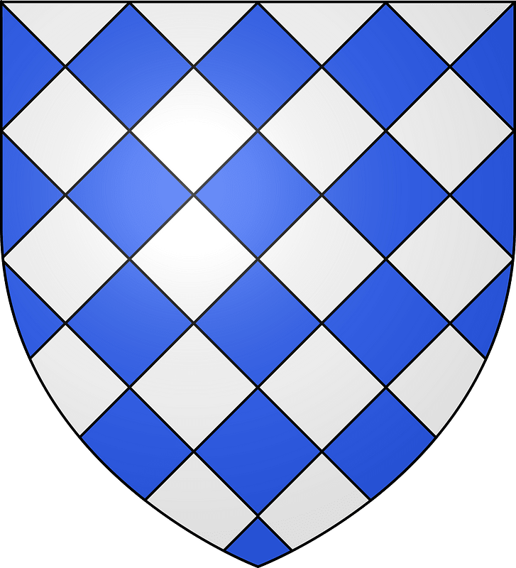 Ecu losangé d'd'argent et d'azur