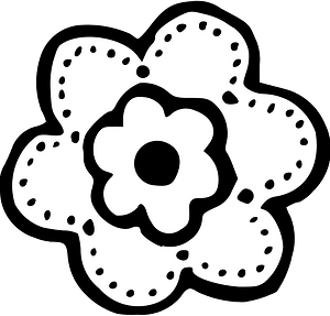Black and white flower