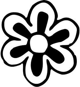 Black and white flower