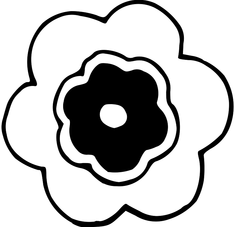 Black and white flower