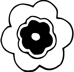 Black and white flower