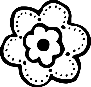 Black and white flower