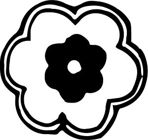 Black and white flower