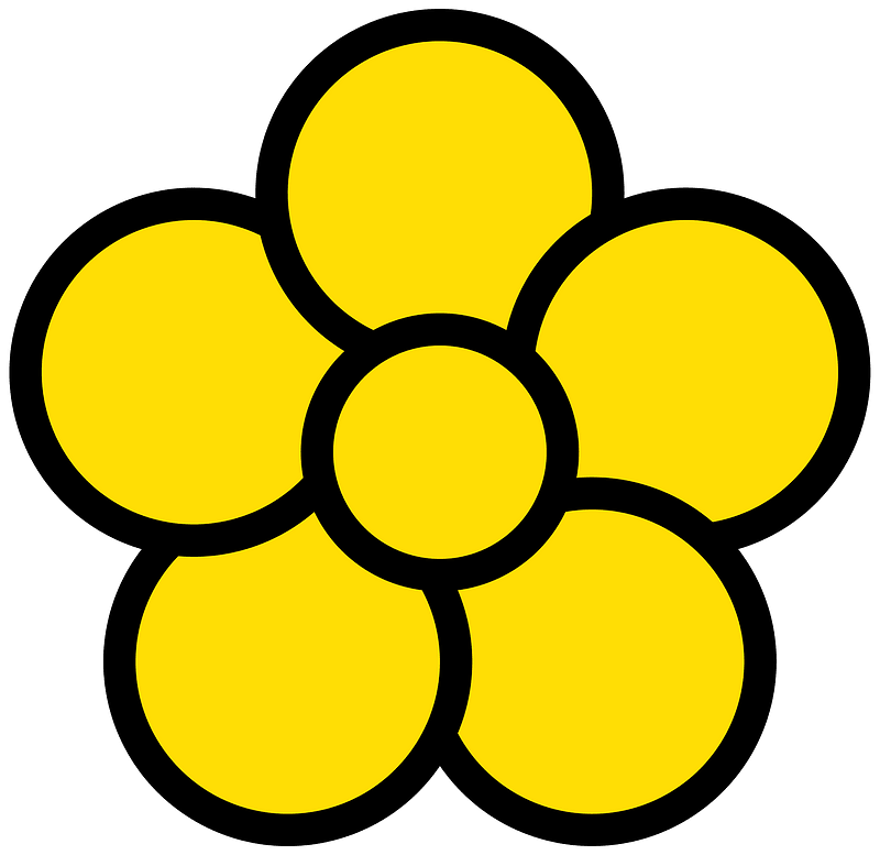 Five petal flower icon