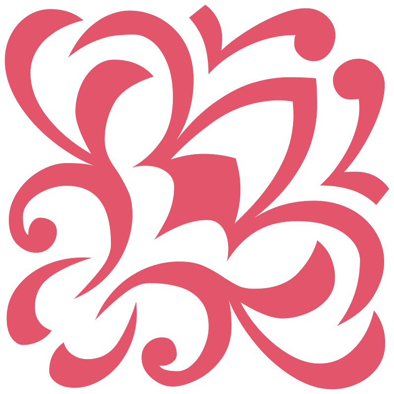 Flower Ornament Red Up Right