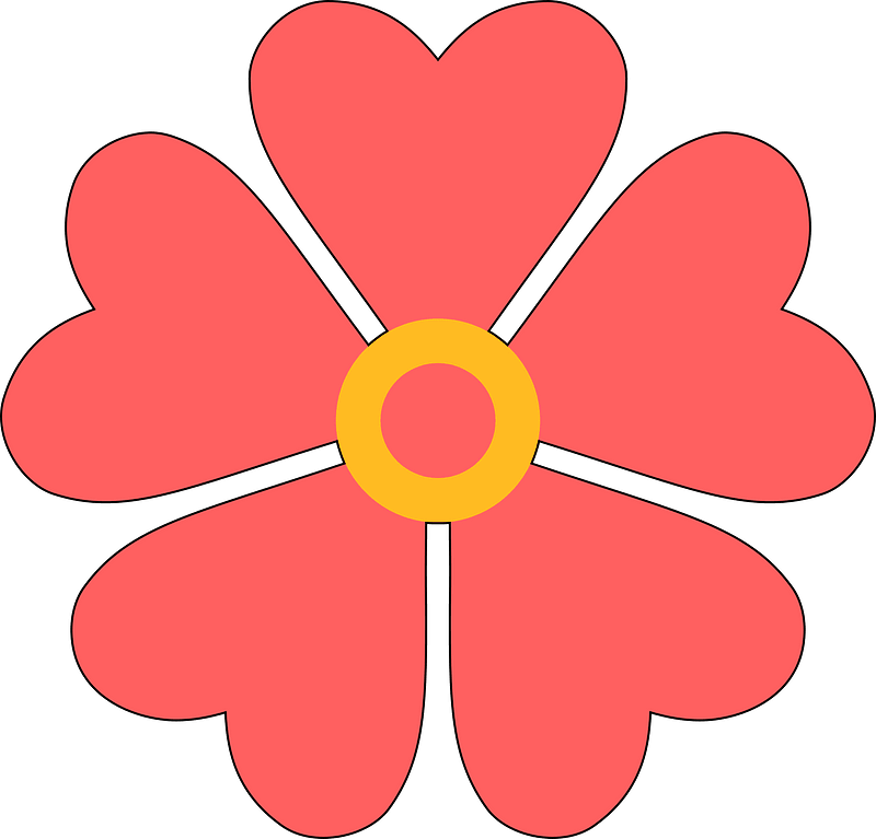 Flower with heart shaped petals