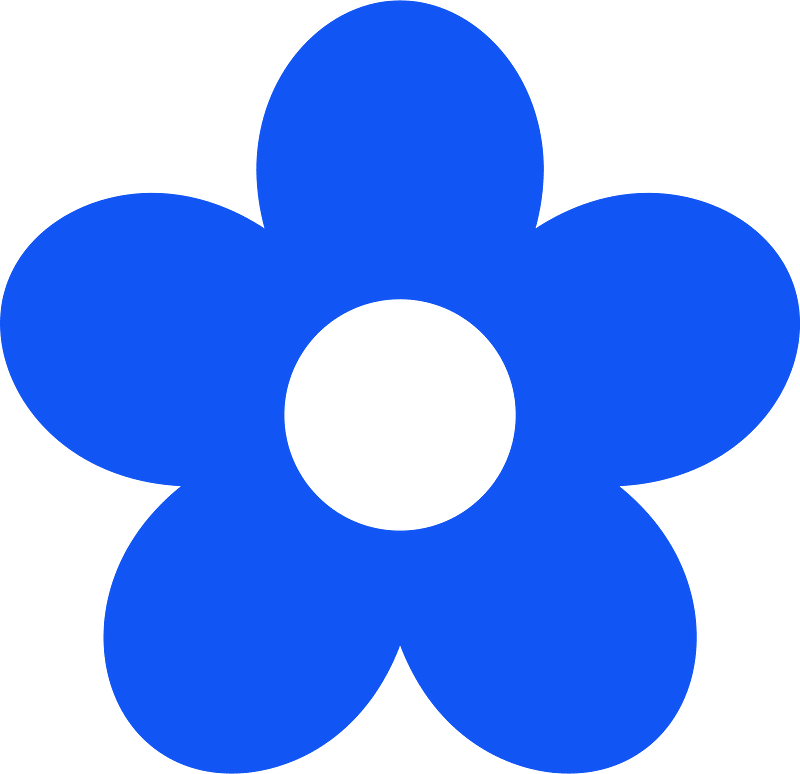 Retro flower icon 5petals