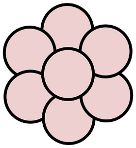 Six petal black flower icon