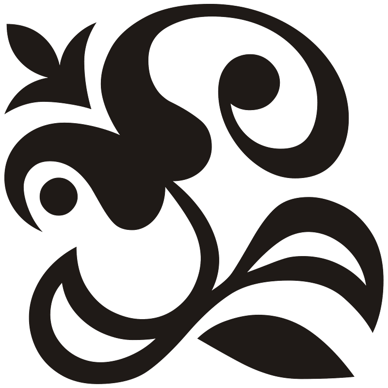 Tulip Ornament Black L