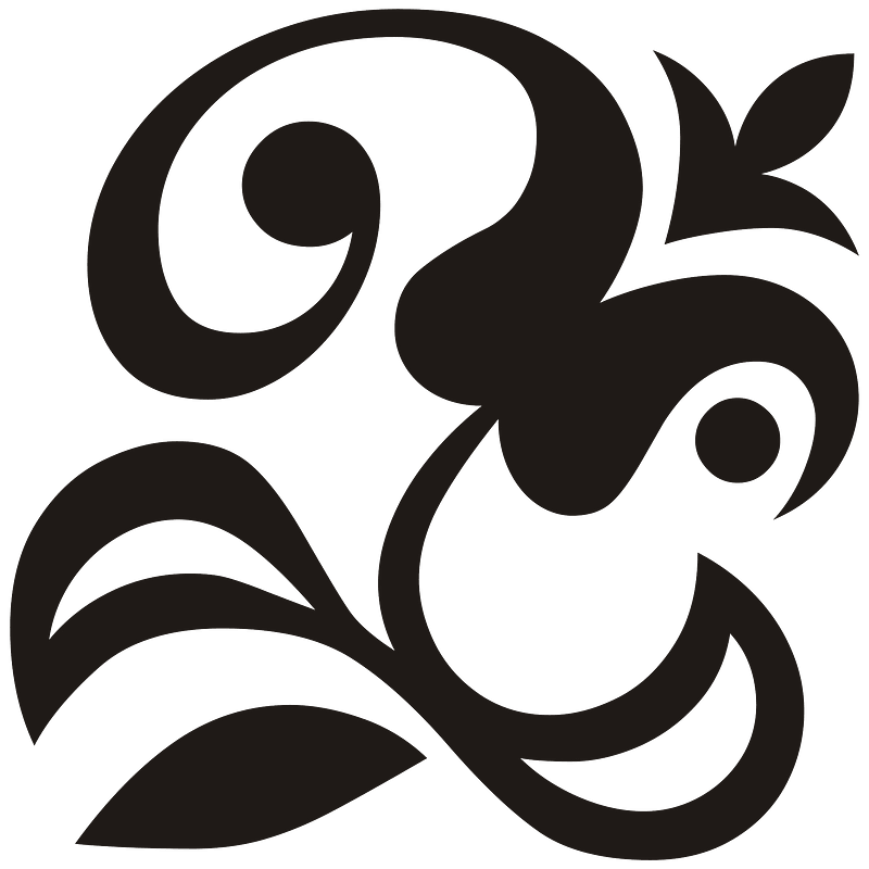 Tulip Ornament Black R