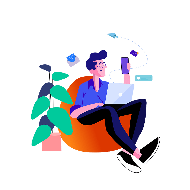 Character working from home