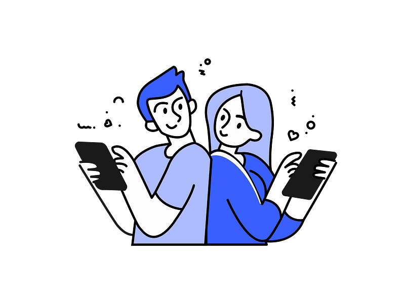 Online dating couple
