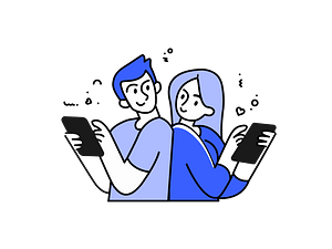 Online dating couple