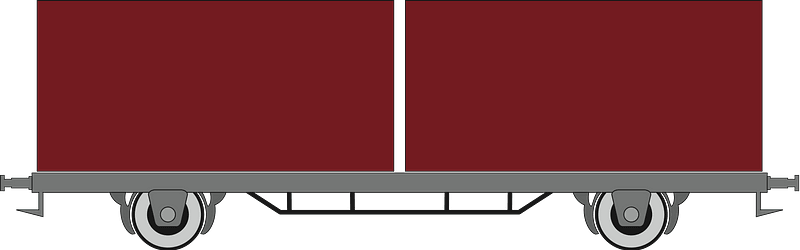 Flatbed train car hauling boxes