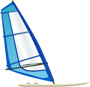 Windsurfing board and sail