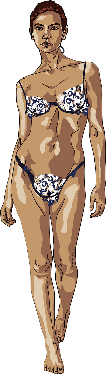 Woman in a bikini walking