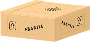 Wood crate with fragile 