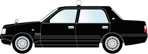 Black taxi side view