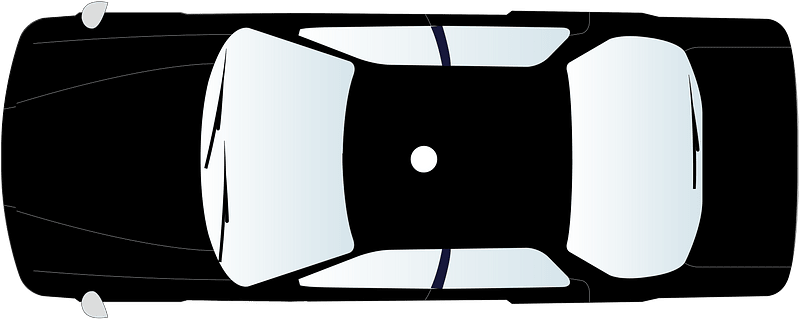 Black taxi top view
