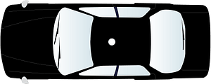 Black taxi top view