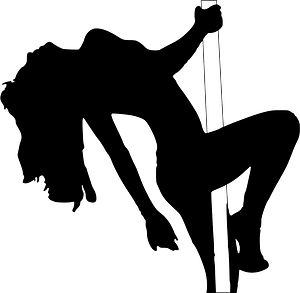 Silhouette of Stripper on a Pole