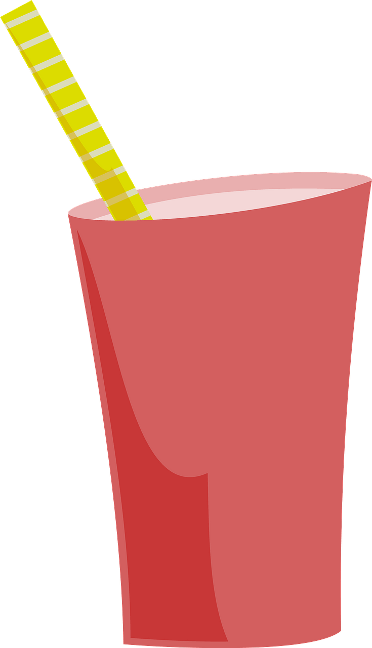 Red cup with yellow straw