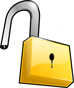 Open yellow padlock