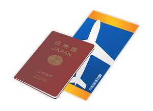 Passport and plane ticket