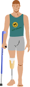 Man after amputation