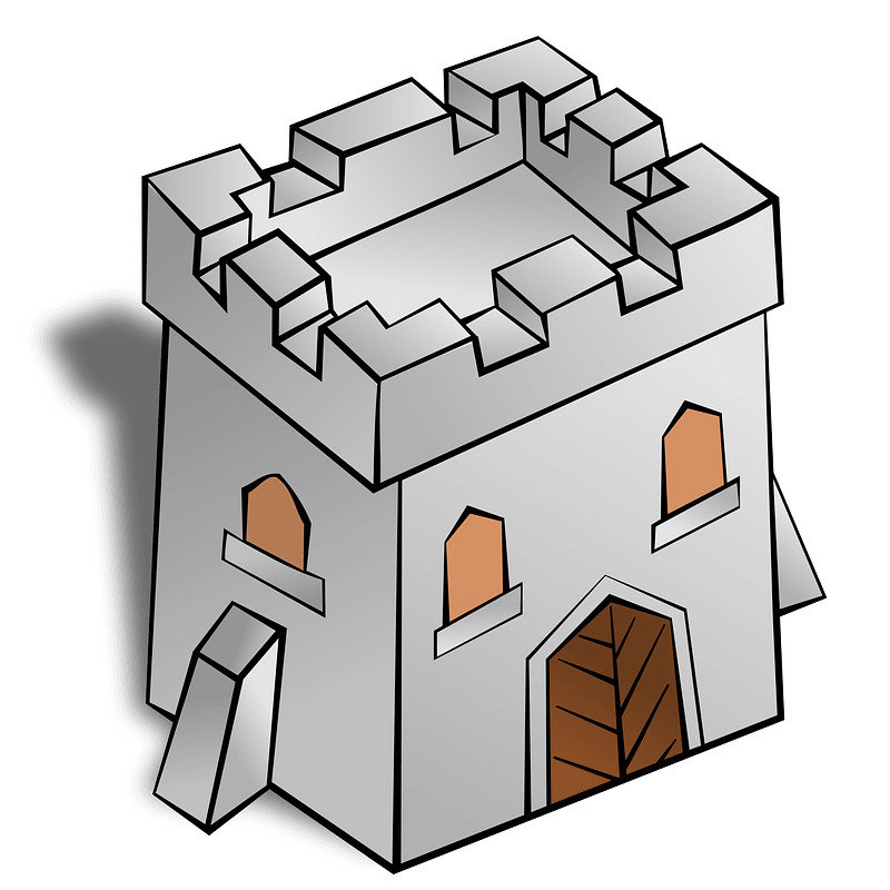 Square castle tower