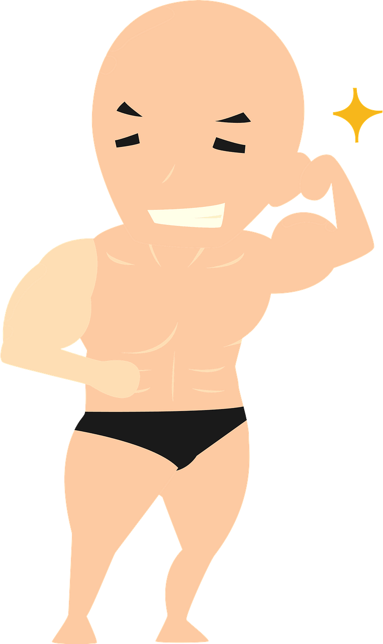 Bodybuilder is Showing His Muscles