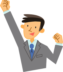 (Robert) Businessman is Pumping a Fist